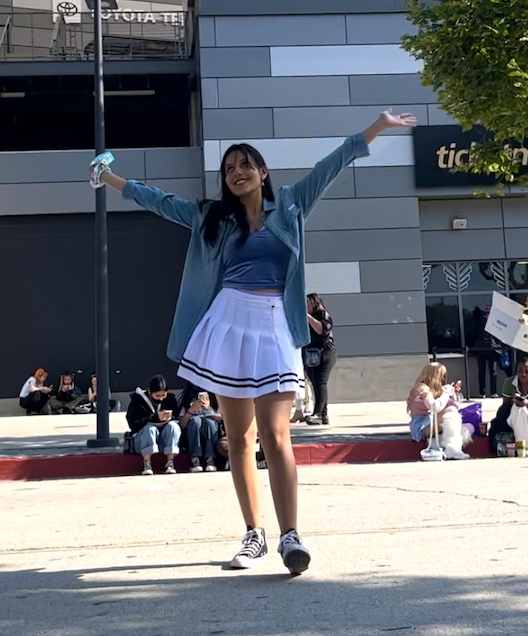 Catalina Garcia in front of SoFi stadium
